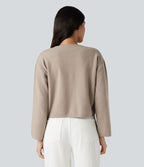 Cardigan col rond manches longues avec poches