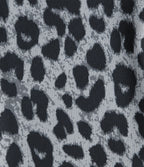 Pantalon flare taille haute en tissu gaufré imprimé léopard avec poches
