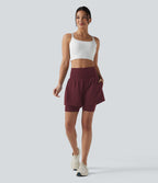 Short de yoga SoftlyZero™ Airy 2-en-1 taille ultra-haute effet frais InstantCool 17,5 cm avec poches