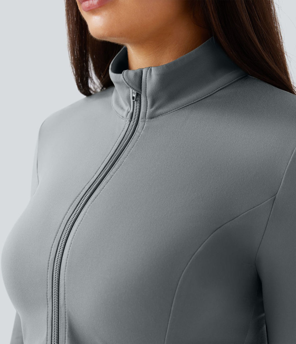 Veste d'équitation ajustée Softlyzero™ avec col montant, passe-pouces, poches, plis et fermeture éclair - Protection UPF50+