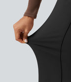 Pantalon large esprit bureau Halara Flex™ taille haute avec plis nervurés