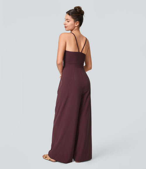 Breezeful™ Combinaison Dos Nu Poche Zippée Invisible Sur le Côté Jambe Large Séchage Rapide
