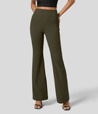Pantalon tailleur légèrement évasé taille haute avec poches arrière Halara Flex™