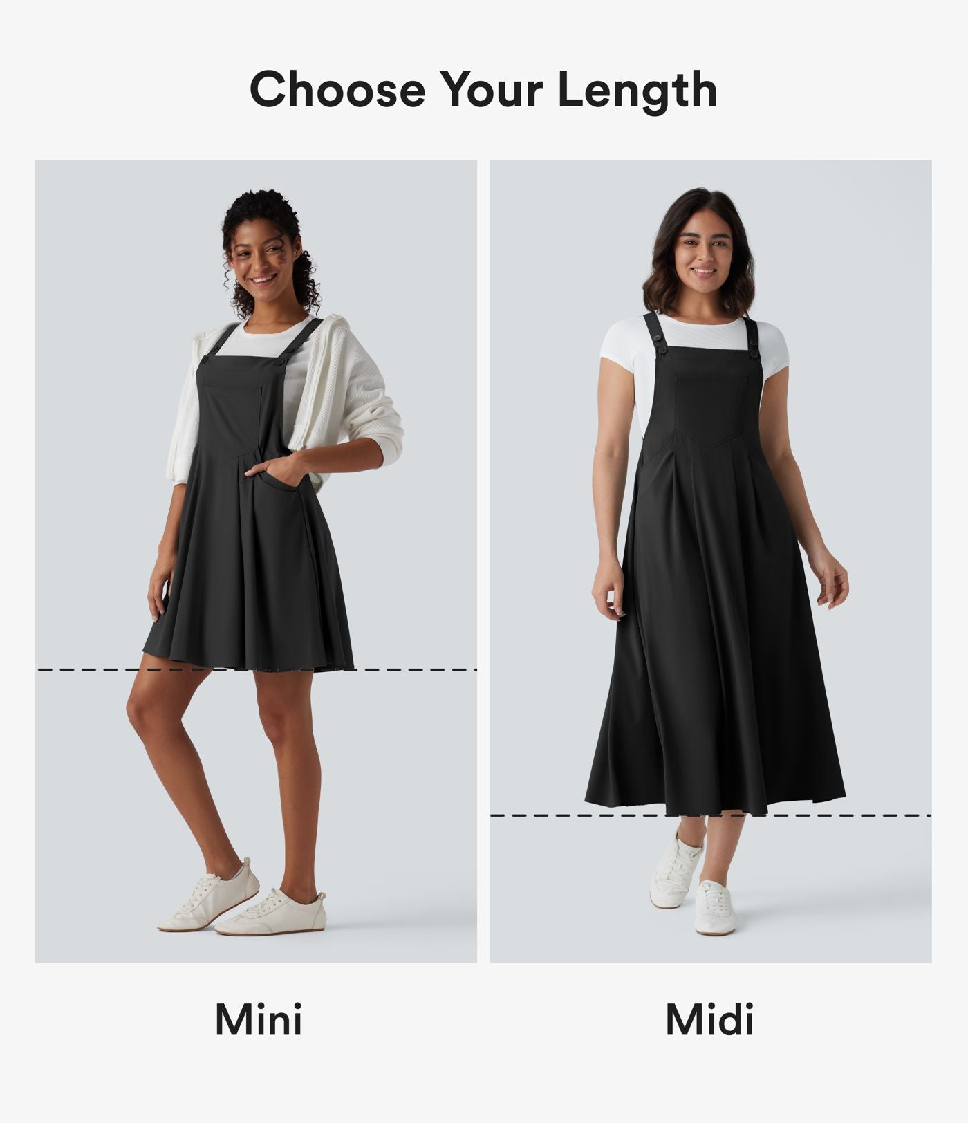 Robe chasuble décontractée mini fluide séchage rapide Breezeful™ avec bretelles ajustables et poches