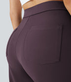 Pantalon taille haute coupe droite DayStretch avec poches