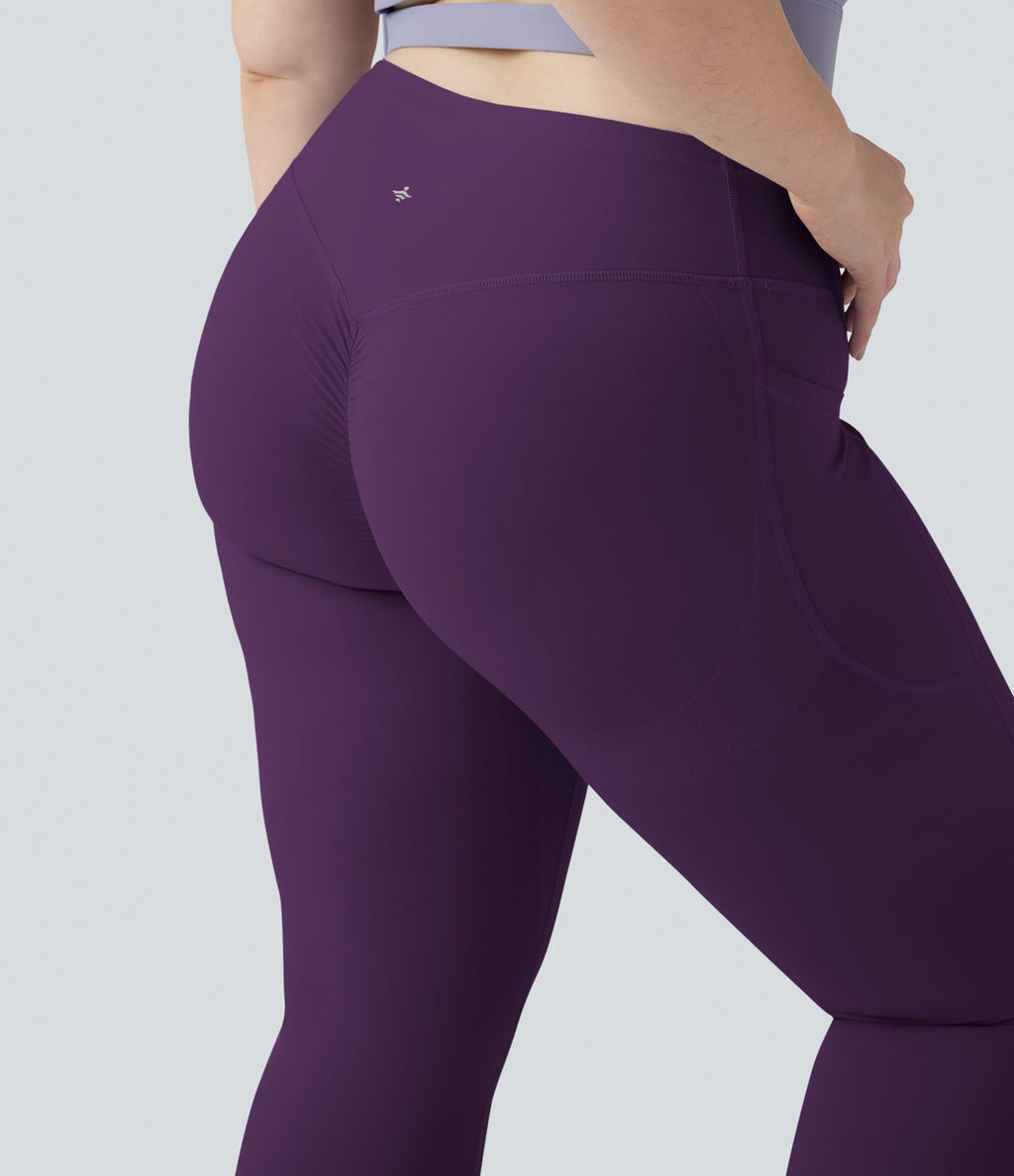 Legging d'entraînement gainant galbant taille haute grande taille avec effet scrunch et poches Halara UltraSculpt™