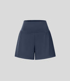 Short yoga 2-en-1 SoftlyZero™ Airy effet frais InstantCool taille très haute 12,5 cm avec poches, longueur allongée