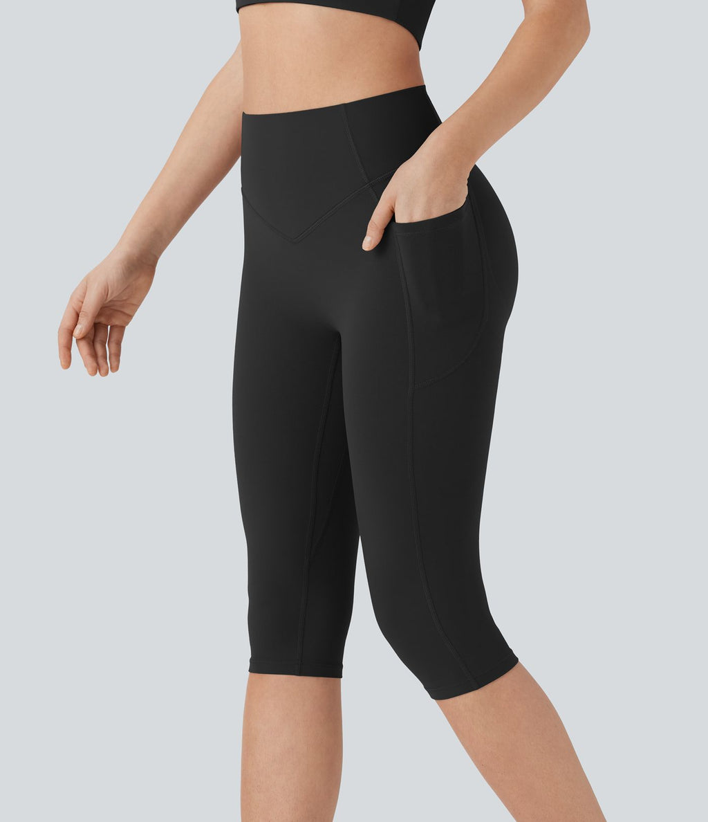 Legging 7/8 corsaire d'entraînement gainant galbant taille haute avec effet scrunch et poches Halara UltraSculpt™
