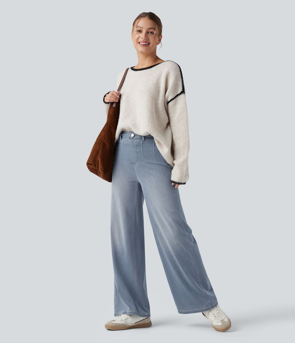 Halara Flex™ Jean large décontracté taille haute gainant avec poches