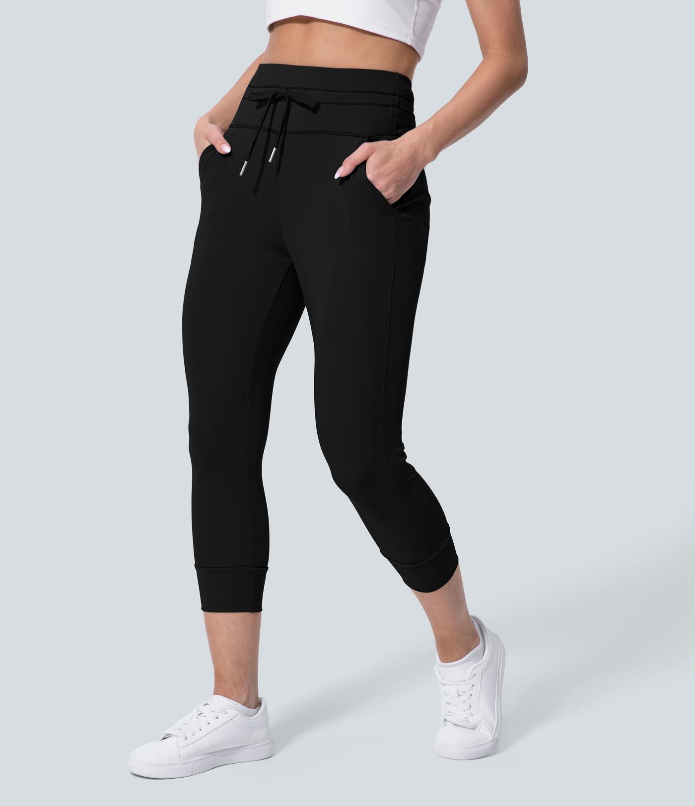 Jogging corsaire de yoga taille haute avec poches latérales Softlyzero™ Plush