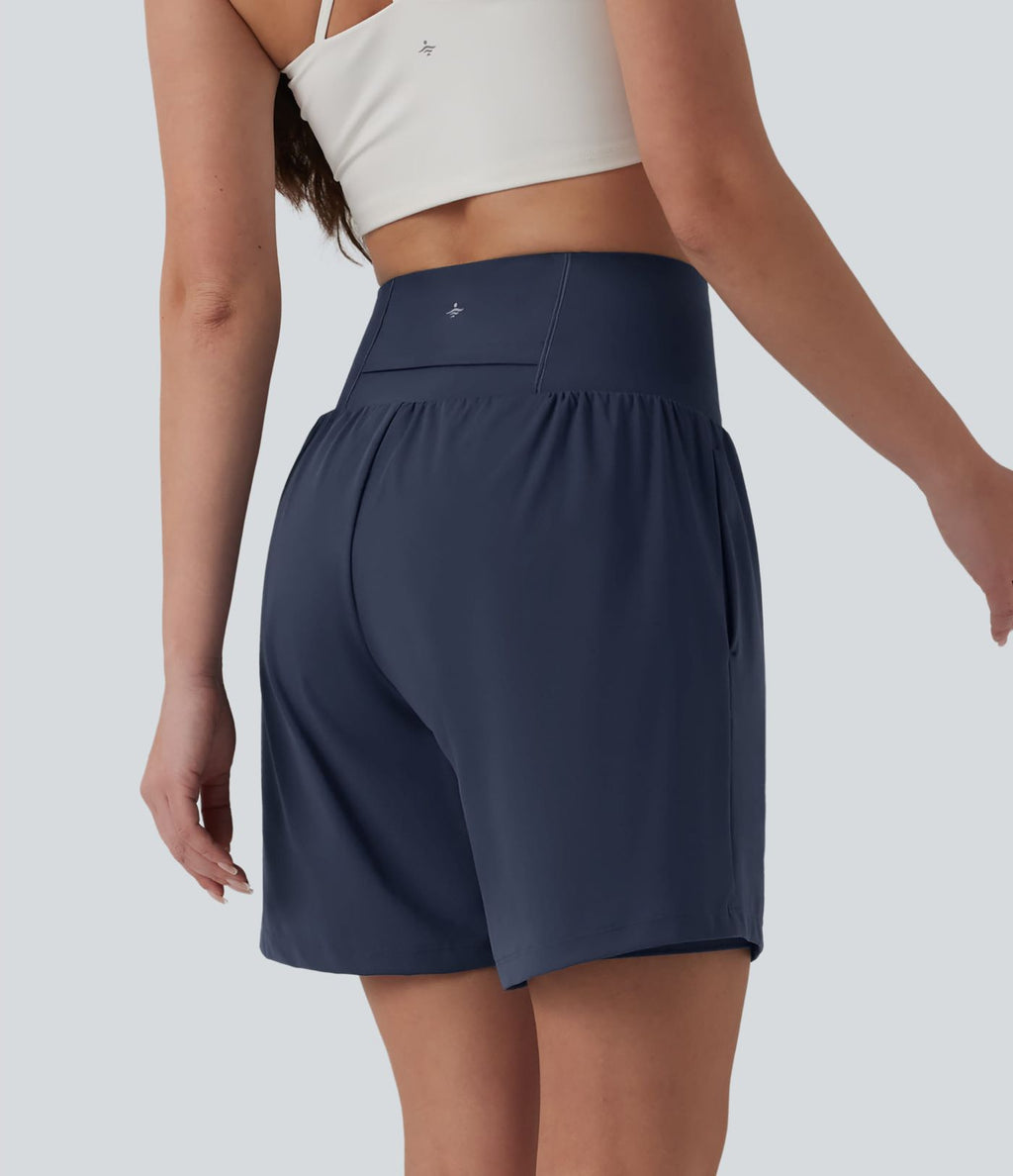 Short de yoga SoftlyZero™ Airy 2-en-1 gainant taille très haute effet frais InstantCool 17,5 cm avec poches