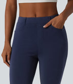 SpacerTek™ Pantalon casual skinny taille mi-haute avec poches