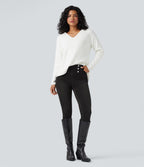 Legging 7/8 skinny en denim Halara Flex™ taille haute gainant avec poches