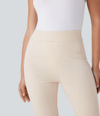 Pantalon fuselé ajusté longueur cheville taille haute ourlet roulotté