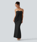 Robe maxi sirène SoftlyZero™ Plush bustier avec maintien intégré, coussinets amovibles et mesh contrasté