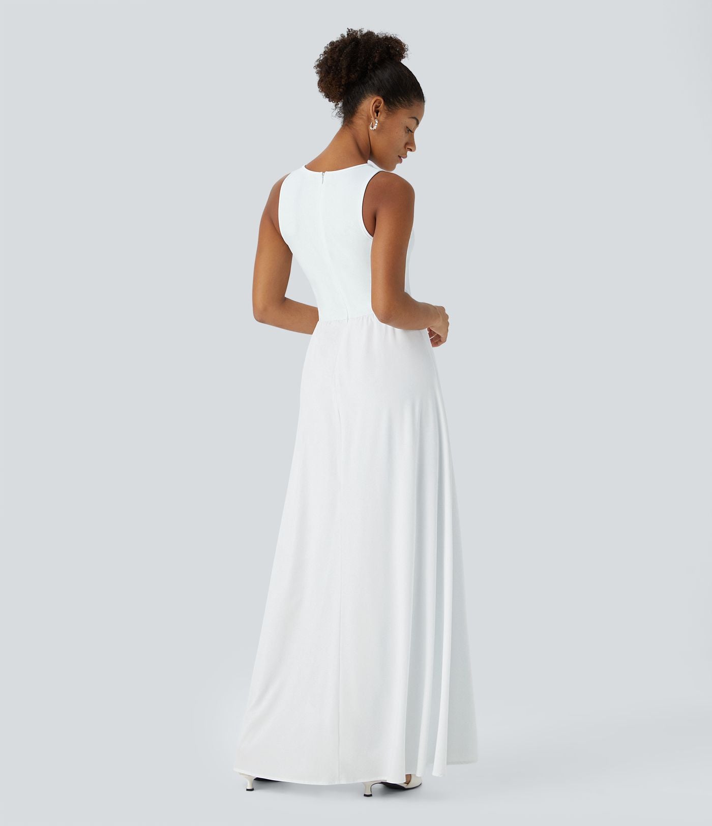 Combinaison Breezeful™ à séchage rapide pour demoiselles d'honneur et invitées de mariage, sans manches, avec fermeture éclair, poches latérales et détails contrastés