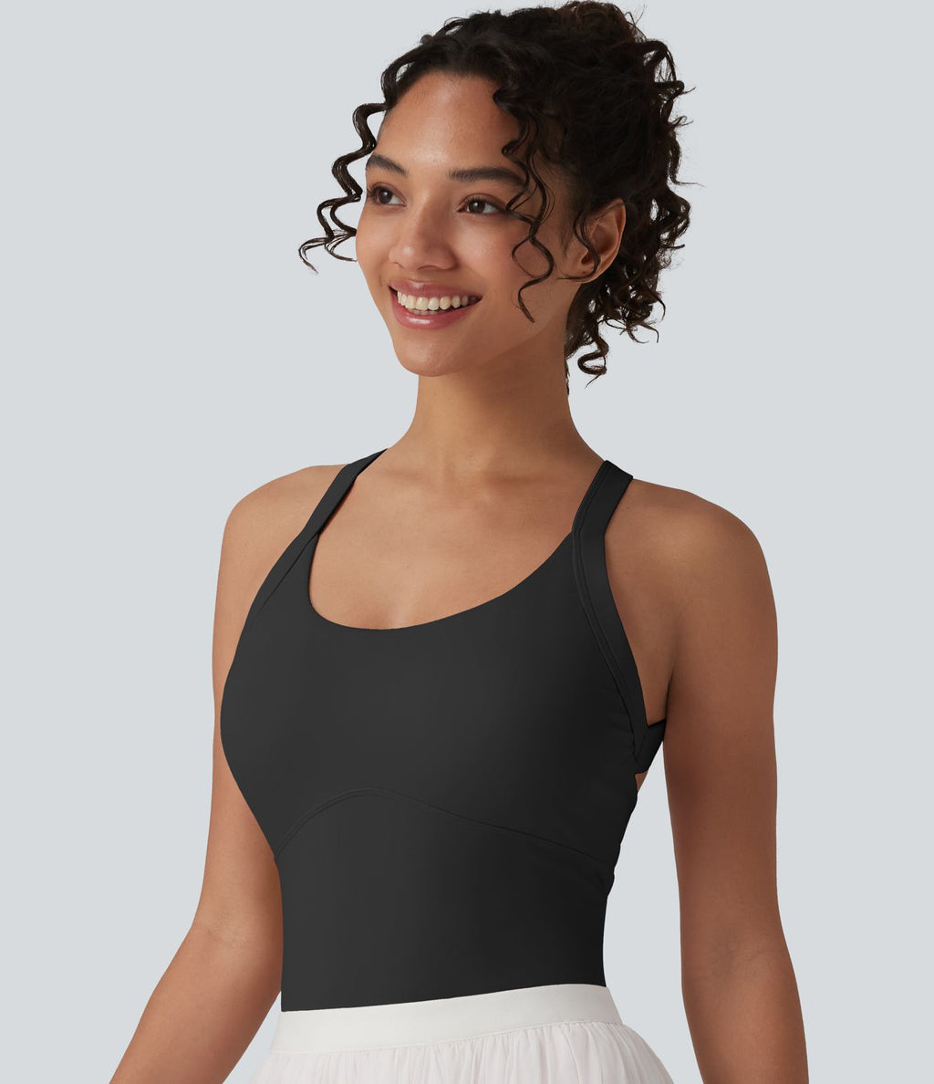 Body SoftlyZero™ Airy col U sans manches dos torsadé ouvert effet frais InstantCool avec boucle réglable et brassière intégrée