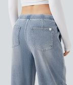 Jean baggy Halara Flex™ taille basse avec cordon de serrage et poches