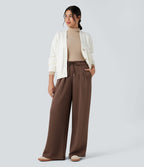 Pantalon décontracté SpacerTek™ taille haute effet baggy, avec cordon de serrage et poches