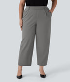 Pantalon de travail grande taille fuselé longueur cheville taille haute Halara Flex™ DayStretch avec poches