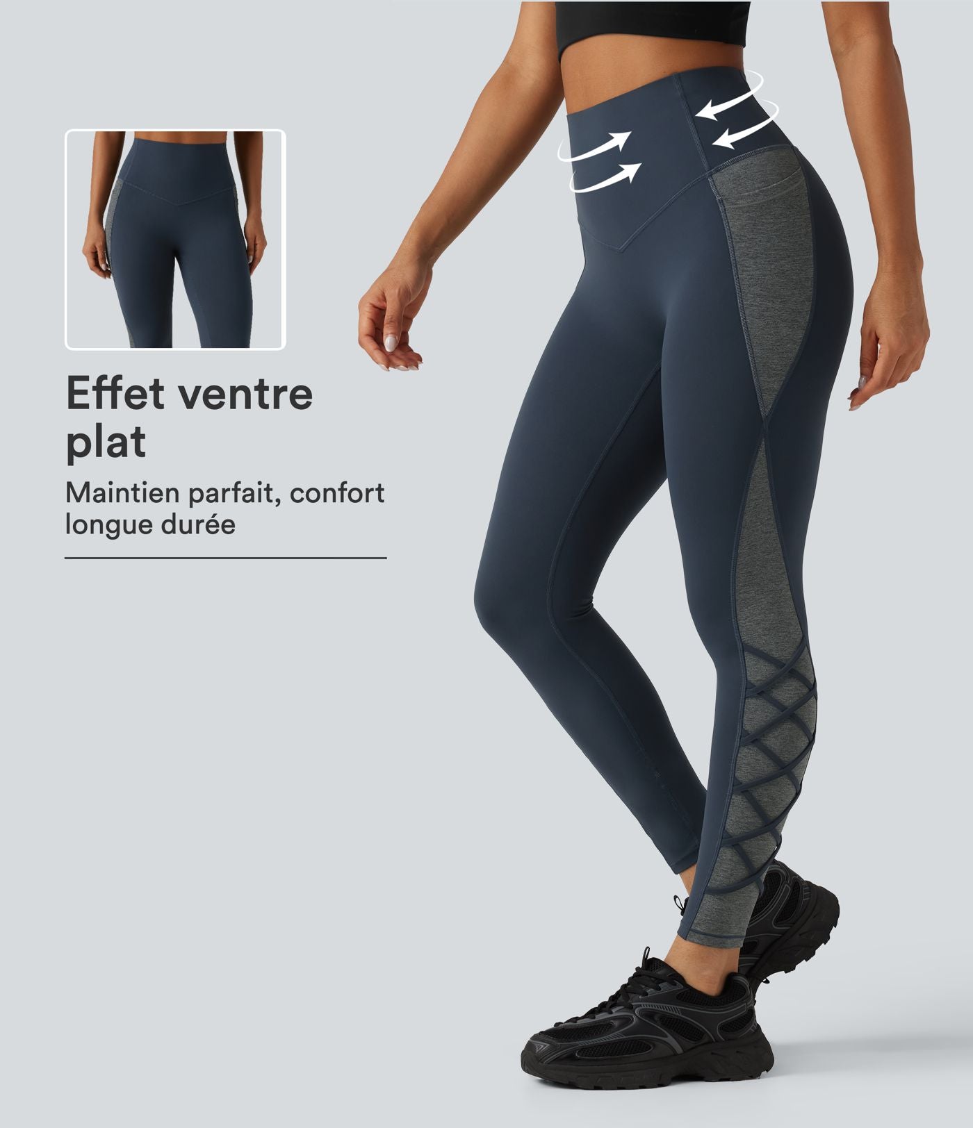 Legging de yoga Halara UltraSculpt™ taille haute gainant color block avec poches