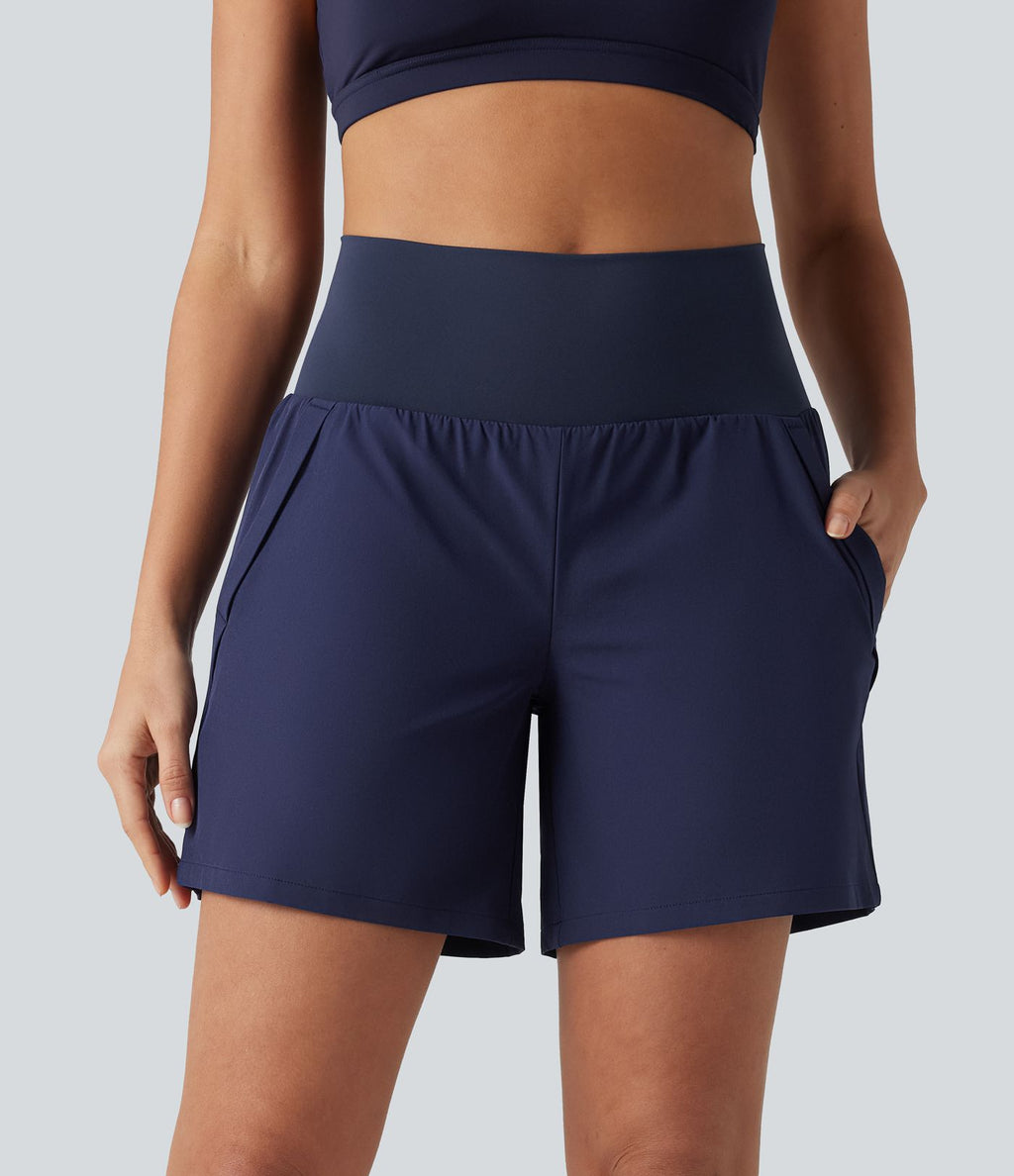 Breezeful™ Short de yoga 2 en 1 taille haute séchage rapide 17,5 cm avec poches