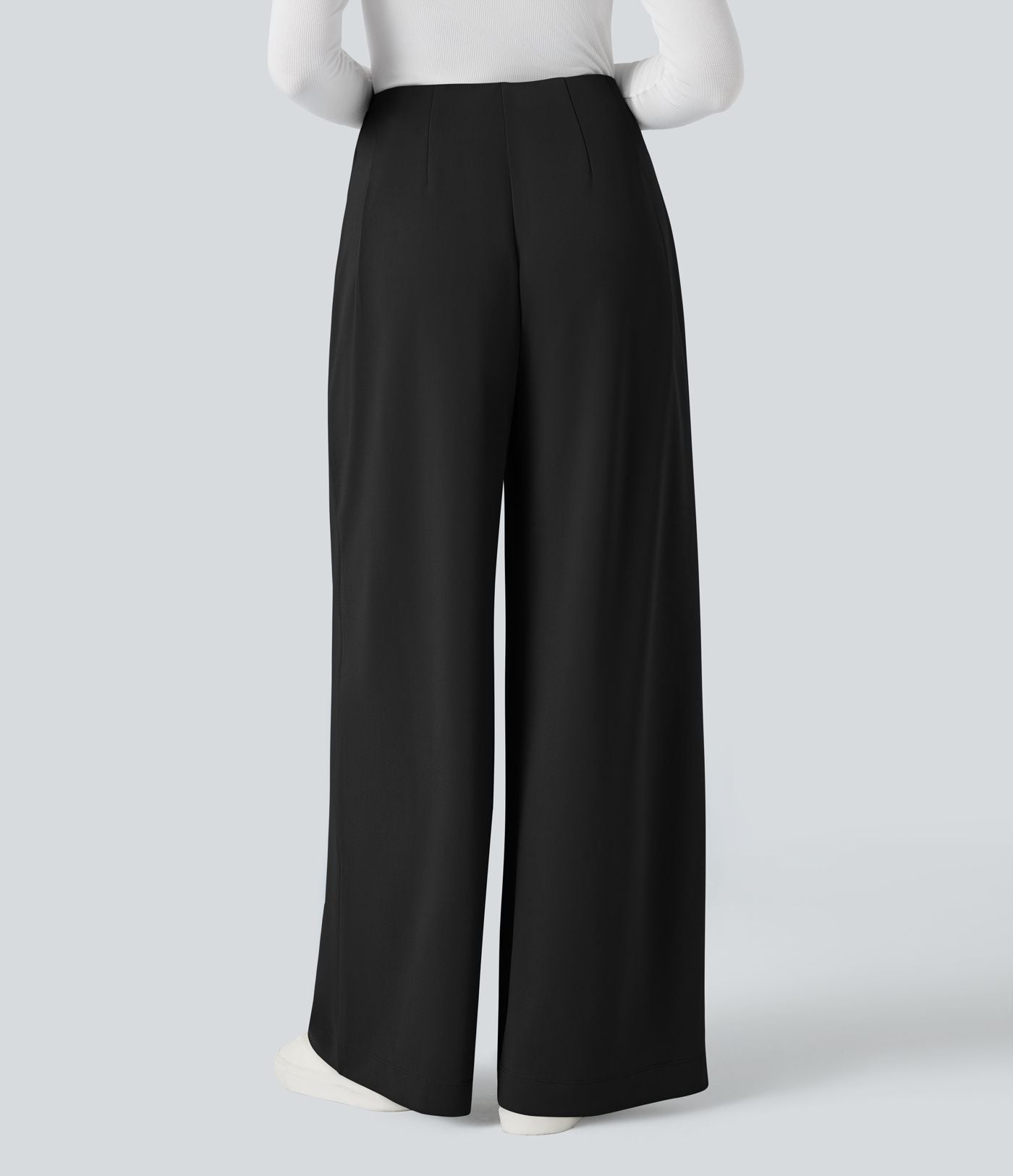 Pantalon tailleur large taille haute en crêpe avec poches Halara Flex™