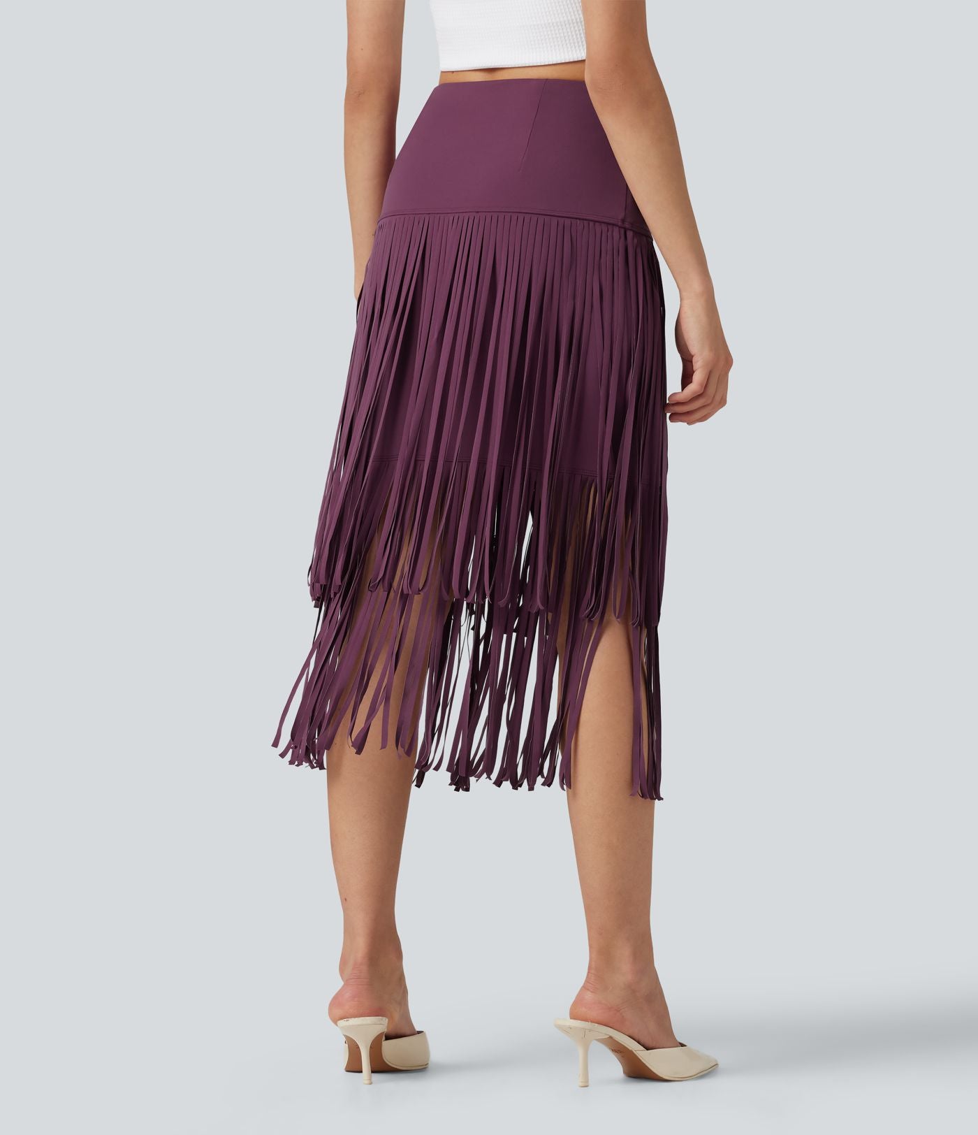Jupe midi à franges taille haute Halara UltraSculpt™ Cool séchage rapide
