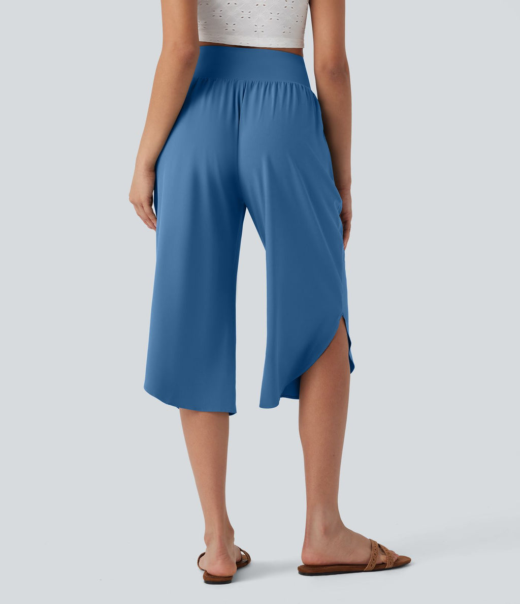 Pantalon corsaire gainant taille haute à ourlet asymétrique et séchage rapide avec poches Breezeful™