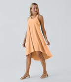 Robe décontractée mi-longue Breezeful™ dos nageur poche latérale fluide asymétrique séchage rapide A-C