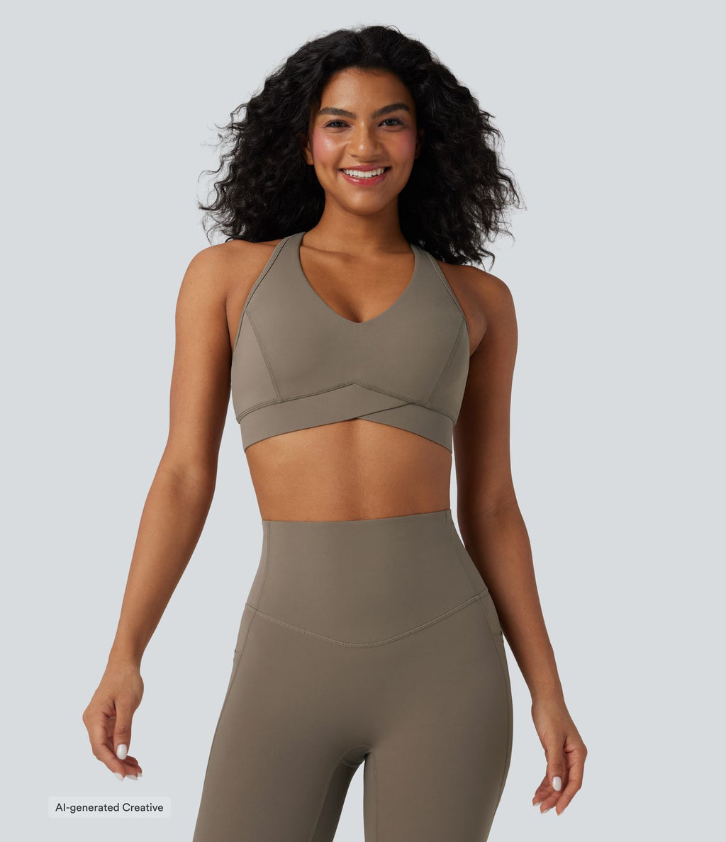 Brassière de sport entraînement Halara UltraSculpt™ soutien intermédiaire col V dos nageur bonnets A-C