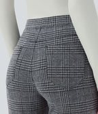Halara Flex™ Pantalon skinny tailleur taille haute à motif pied-de-poule avec poches arrière