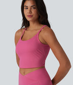 Brassière de yoga courte col U avec découpes et brassière intégrée