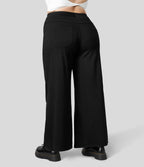 Halara Flex™ High Waisted Multiple Pockets Wide Leg Loose Stretchy Knit Casual Plus Size Jeans