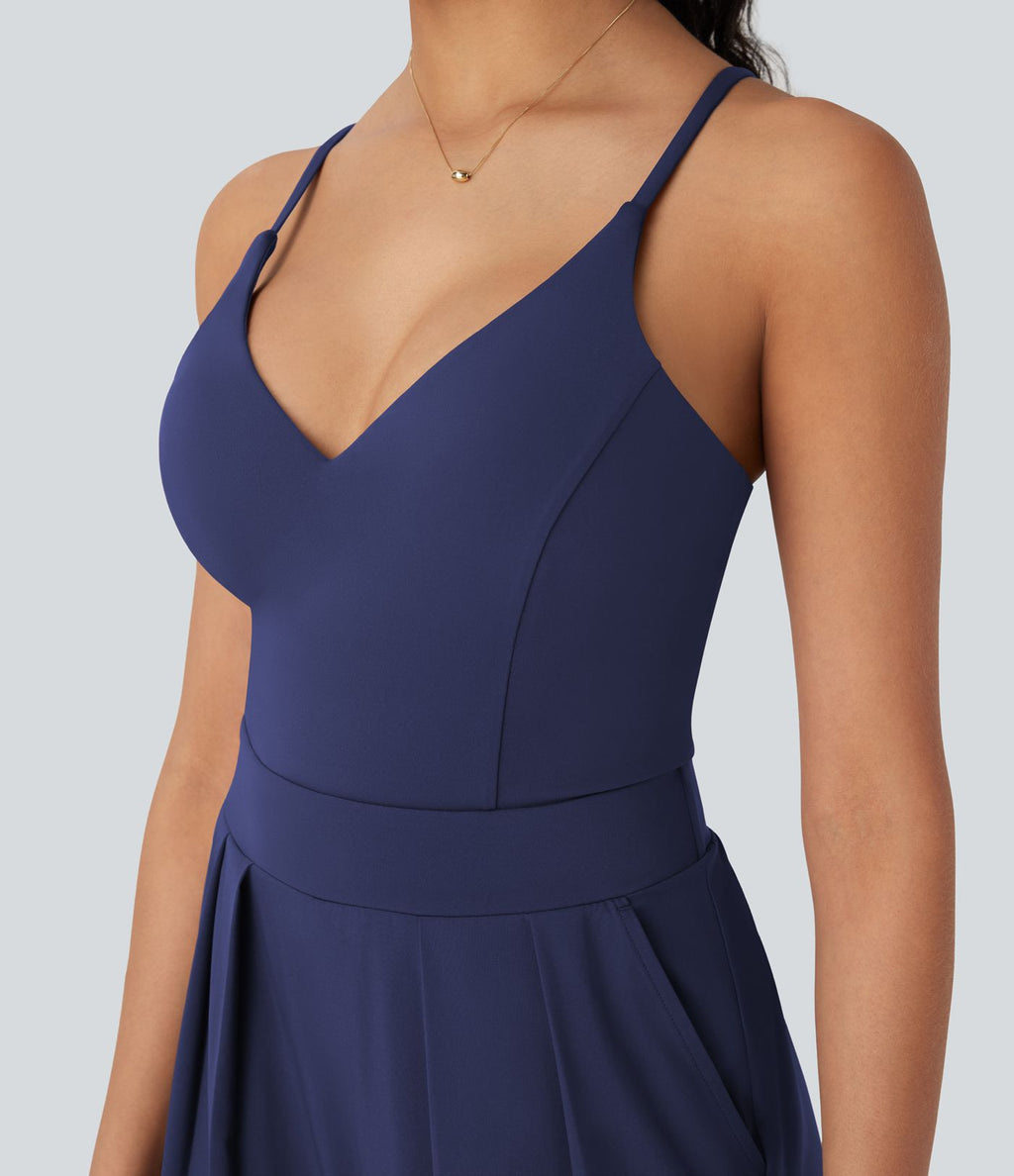 Combinaison à bretelles Breezeful™ dos nu, jambes larges, séchage rapide avec poches latérales - Édition Easy Peasy