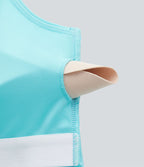 Débardeur de course crop top dos nu col carré bretelles croisées Softlyzero™ Airy Cool Touch - longueur rallongée - UPF50+