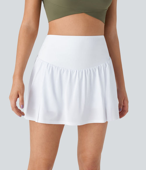Breezeful™ Jupe Mini de Tennis Taille Haute Plissée 2-en-1 avec Poches Latérales et Séchage Rapide