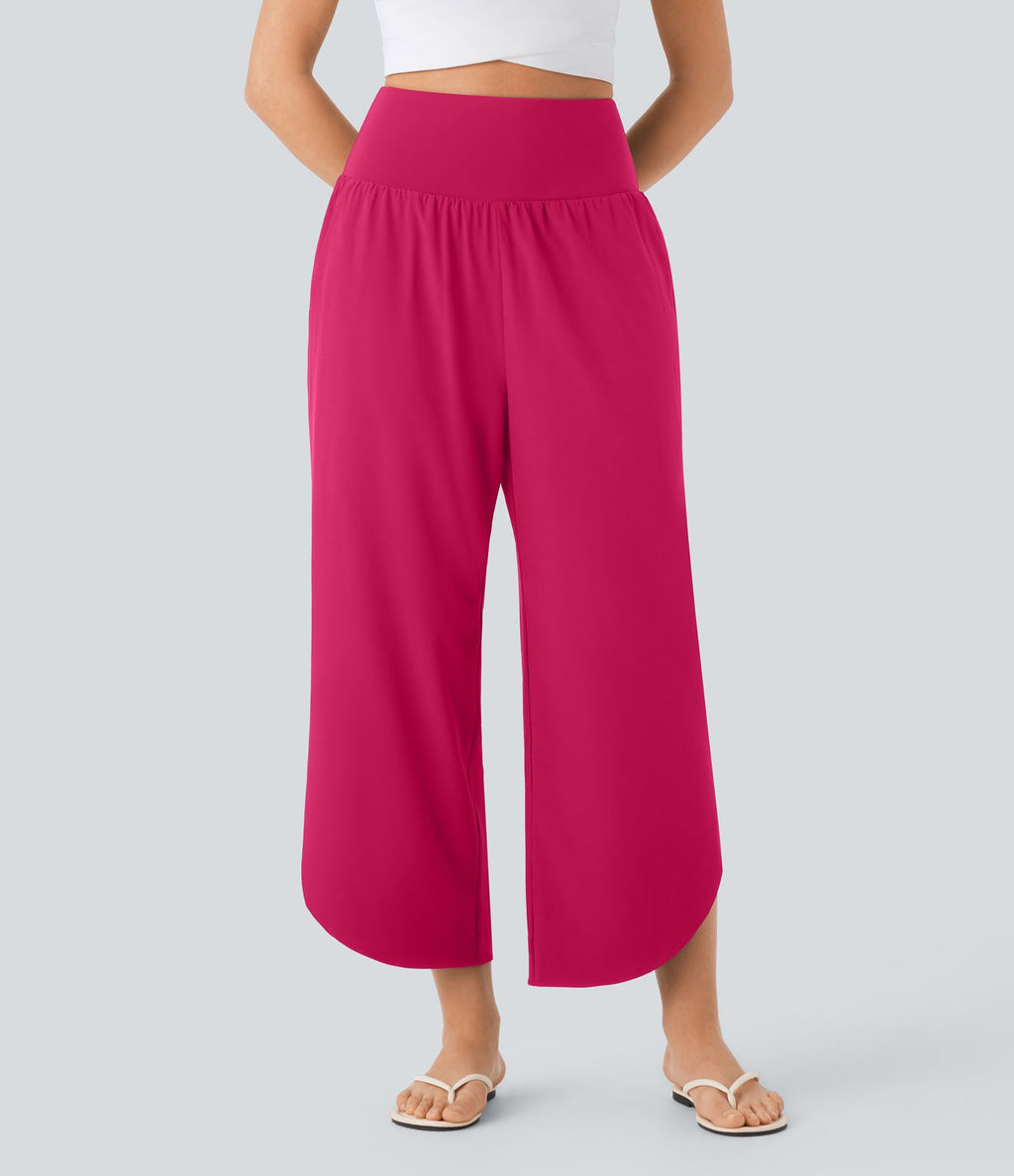 Pantalon fluide resort Breezeful™ à séchage rapide, coupe fendue et effet ventre plat