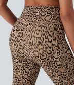 Pantalon de yoga évasé gainant galbant taille haute imprimé léopard Halara UltraSculpt™