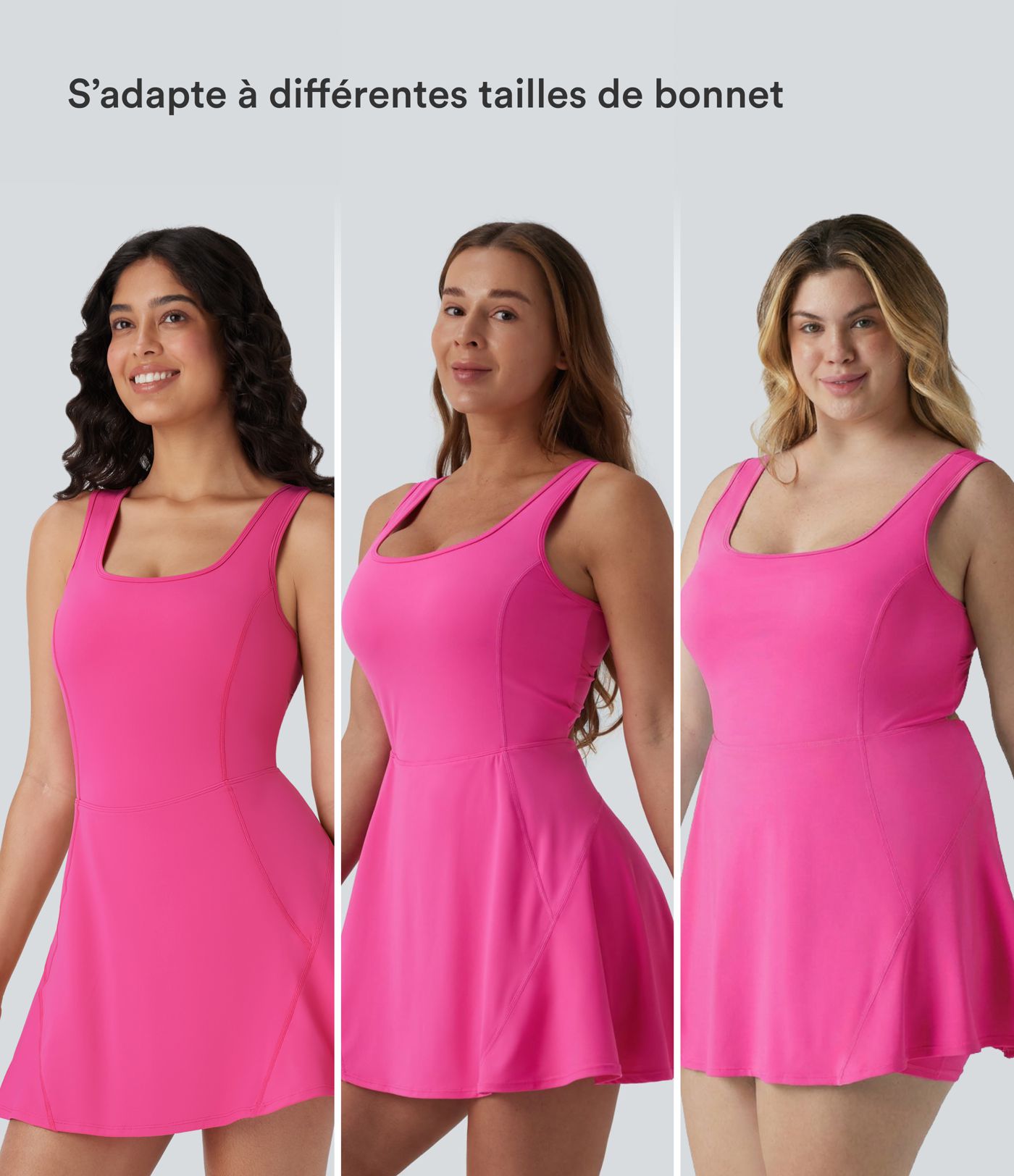 Robe de sport mini 2-en-1 SoftlyZero™ Airy col U poches effet frais InstantCool danse bonnets E-G, accès facile Easy Peasy