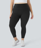 Softlyzero™ Legging Yoga 7/8 Taille Haute à Double Poches Taille Plus Uni