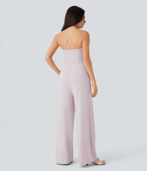 Combinaison bustier à jambes larges avec poches latérales et fermeture éclair invisible - Édition Easy Peasy - Pour mariages et cérémonies