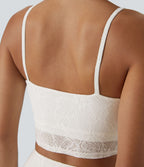 Soutien-Gorge Sport Yoga Cropped à Dentelle Soutien Léger