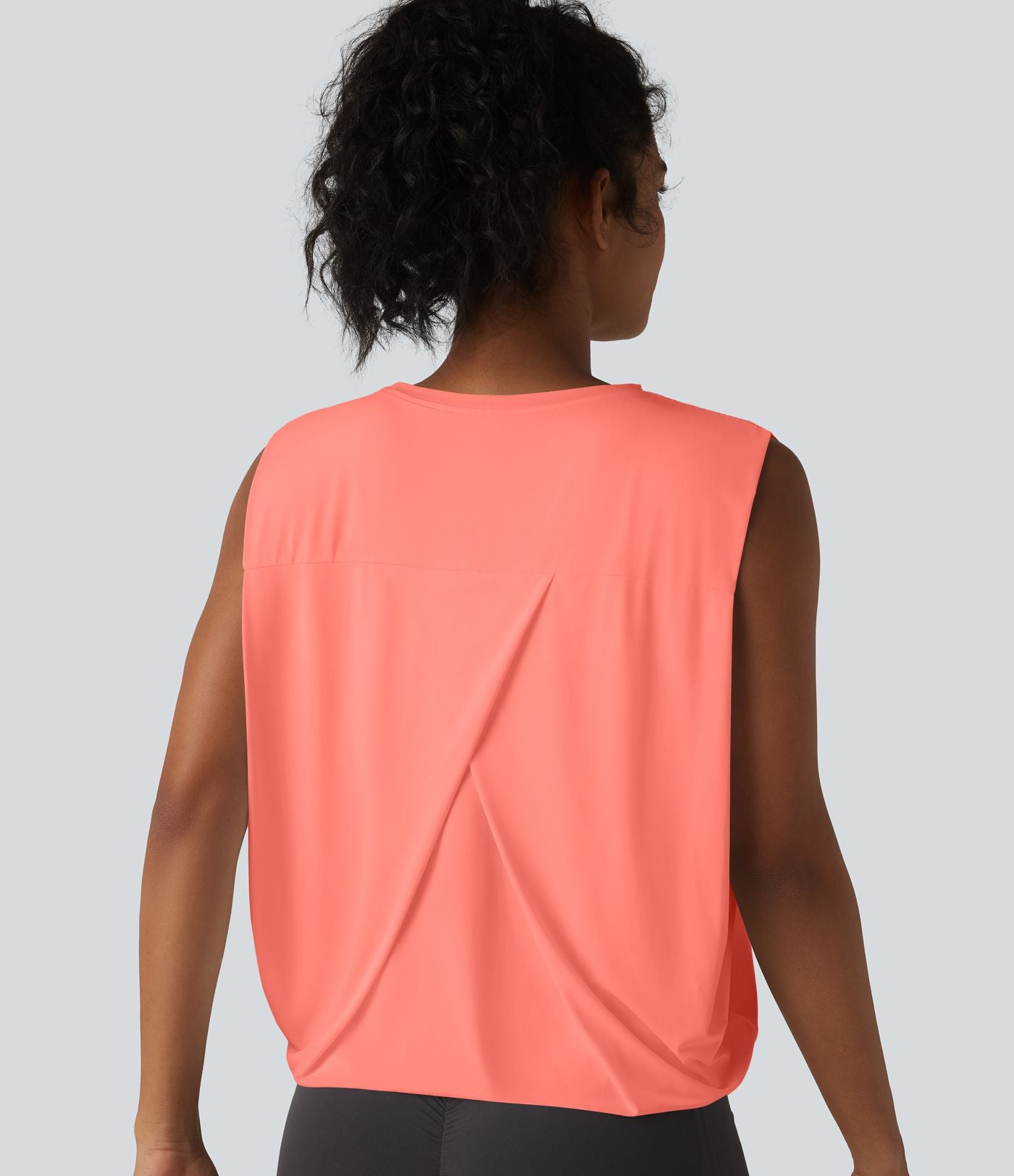 Débardeur de yoga col rond croisé effet frais InstantCool, protection solaire UPF50+