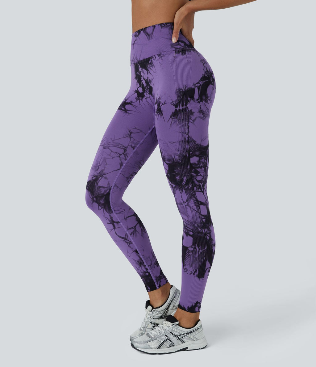 Legging yoga taille haute tie-dye sans couture OneForm Seamless Flow