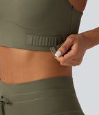 Brassière de sport à maintien moyen avec dos croisé, boucle réglable et brassière intégrée en mesh respirant, effet frais InstantCool, séchage rapide, protection solaire UPF50+