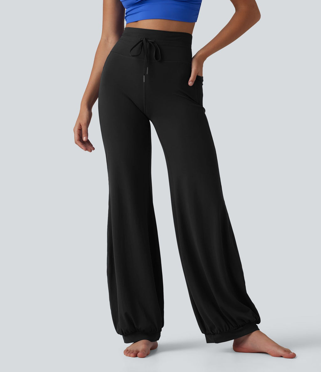 Pantalon de danse SoftlyZero™ taille haute à cordon de serrage et poches - Protection solaire UPF50+