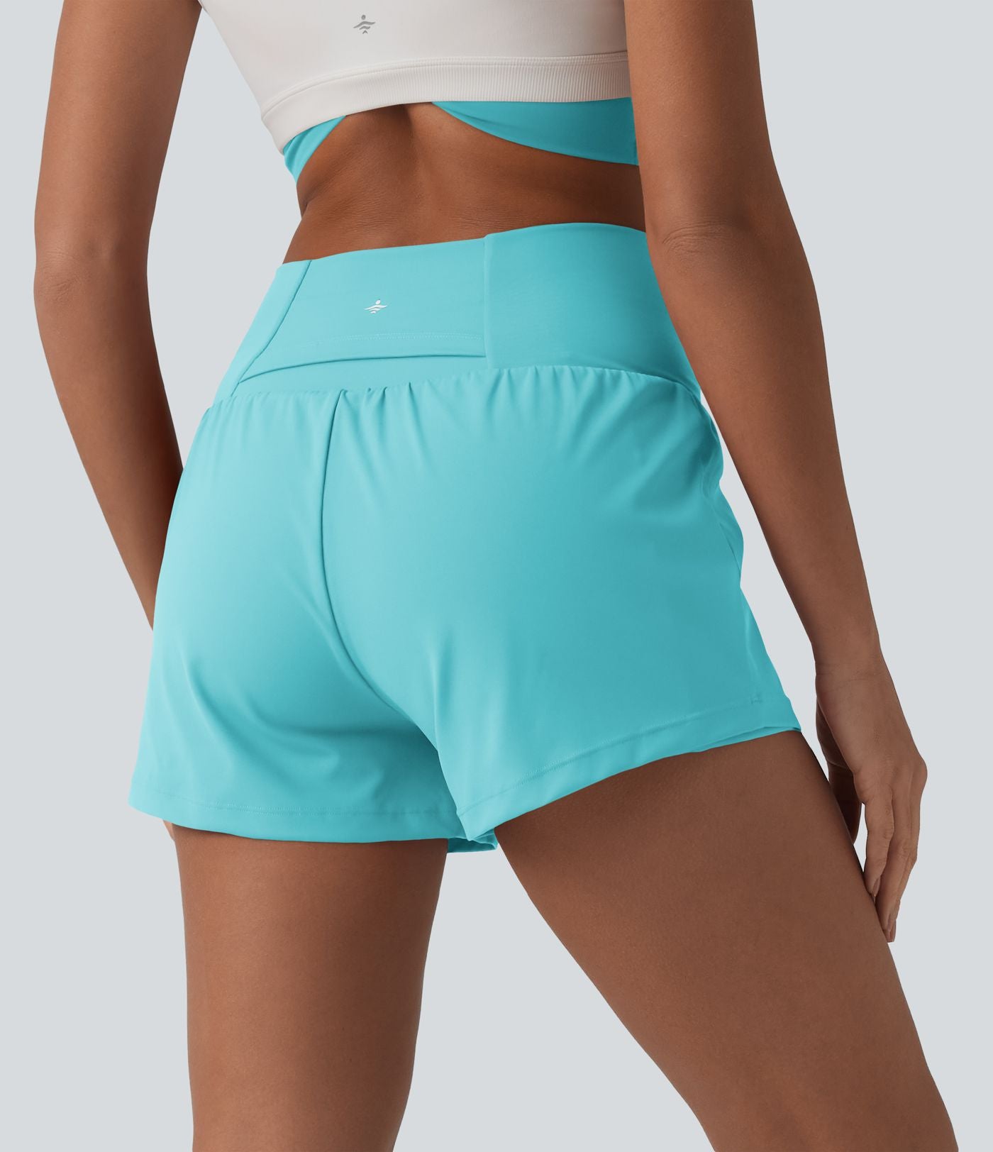 Short de yoga 2-en-1 SoftlyZero™ Airy croisé taille haute 7,5 cm effet frais InstantCool avec poches