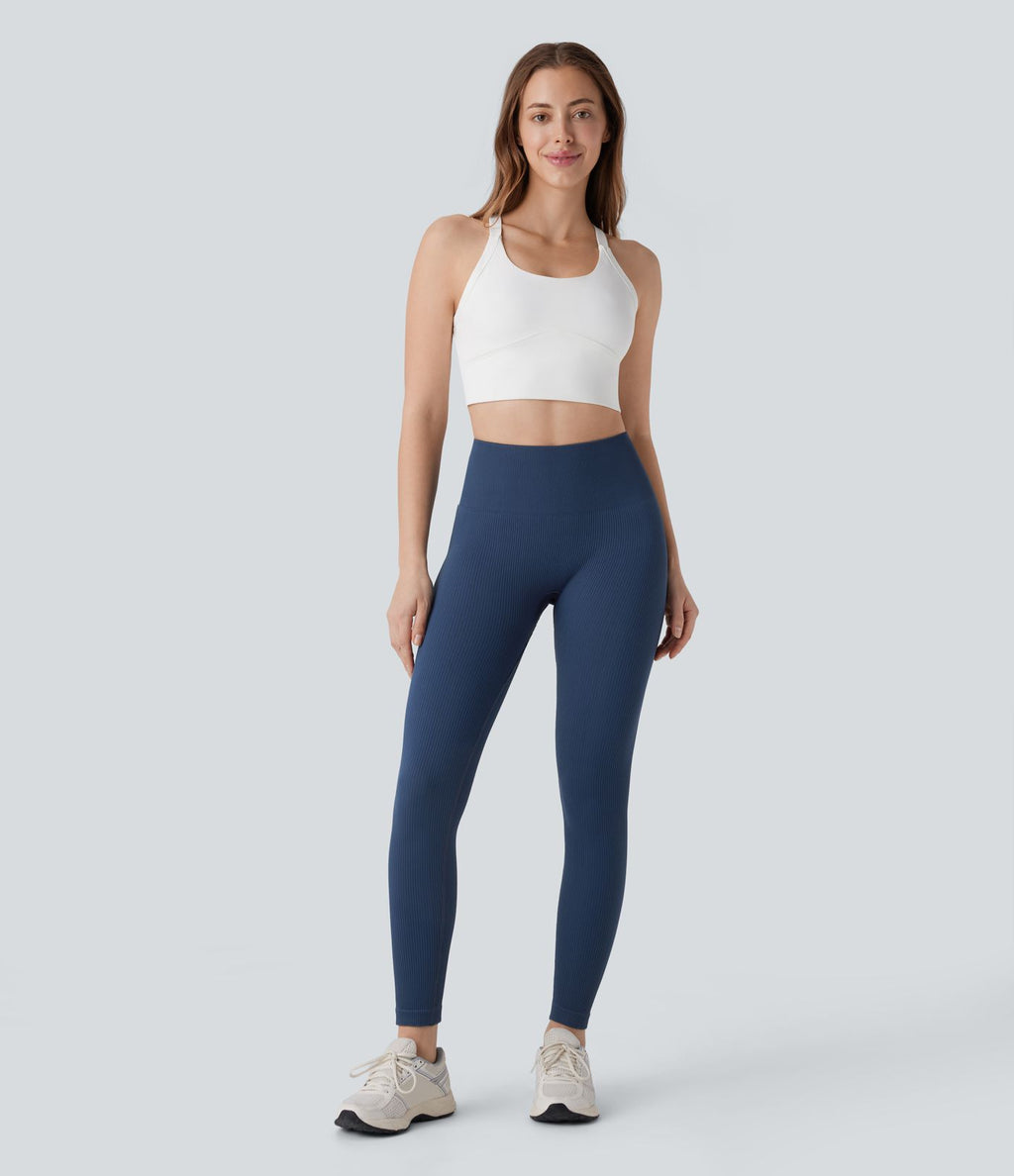 Legging de yoga 7/8 sans couture Seamless gainant et sculptant à taille haute