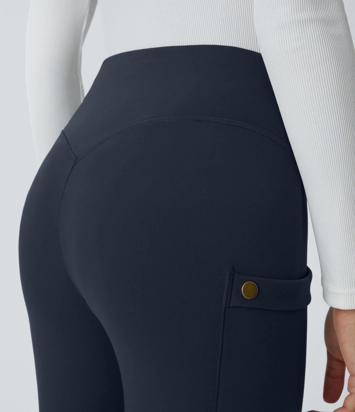 Pantalon taille haute ajusté longueur cheville avec poches décoratives DayStretch